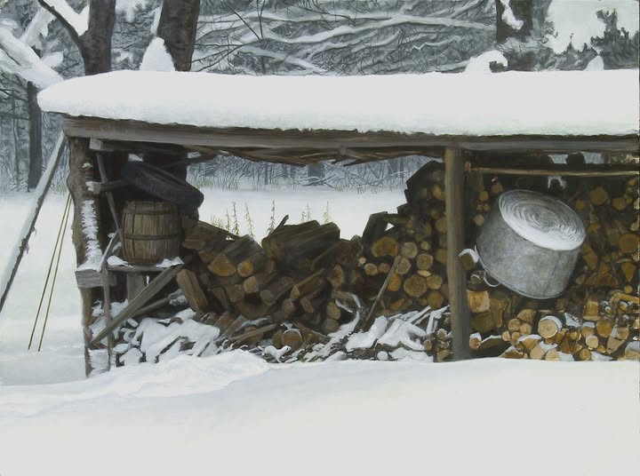 Woodshed in Winter - Ermine